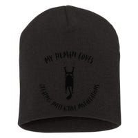 My Human Loves Creating Interactive Installations Cat Love Short Acrylic Beanie