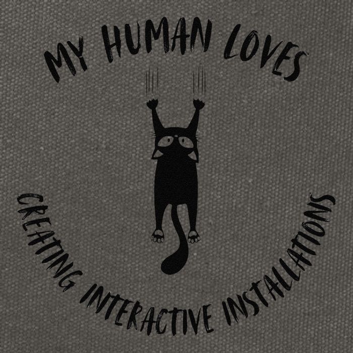 My Human Loves Creating Interactive Installations Cat Love Cotton Canvas Backpack
