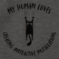 My Human Loves Creating Interactive Installations Cat Love Vector Backpack