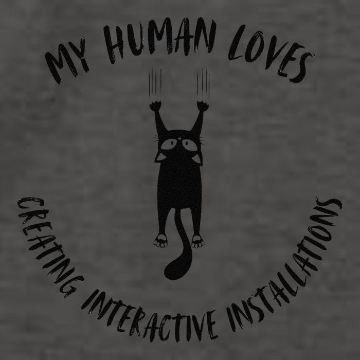 My Human Loves Creating Interactive Installations Cat Love Vector Backpack
