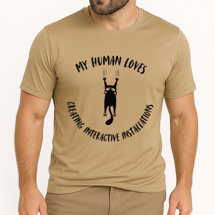 My Human Loves Creating Interactive Installations Cat Love Performance Shirt