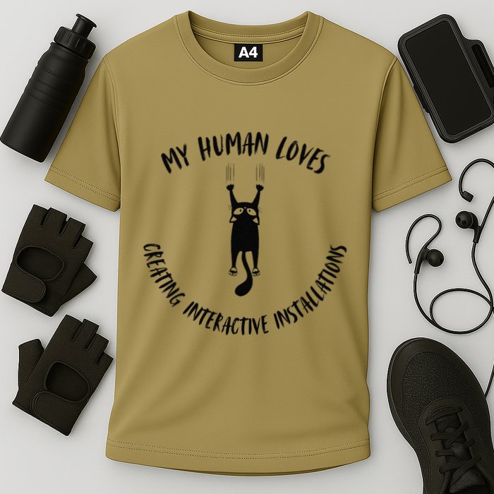 My Human Loves Creating Interactive Installations Cat Love Performance Shirt