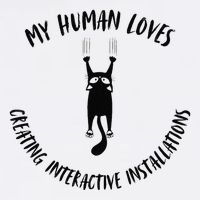 My Human Loves Creating Interactive Installations Cat Love Garment-Dyed Sweatshirt
