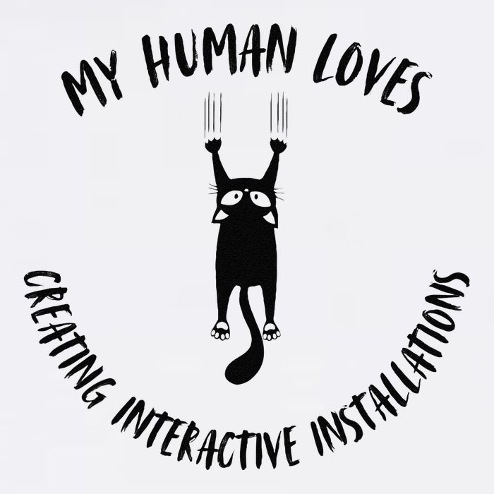 My Human Loves Creating Interactive Installations Cat Love Garment-Dyed Sweatshirt