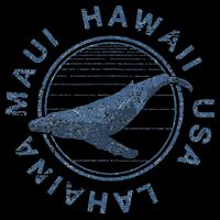 Maui Hawaii Lahaina Vintage Whale Retro Button