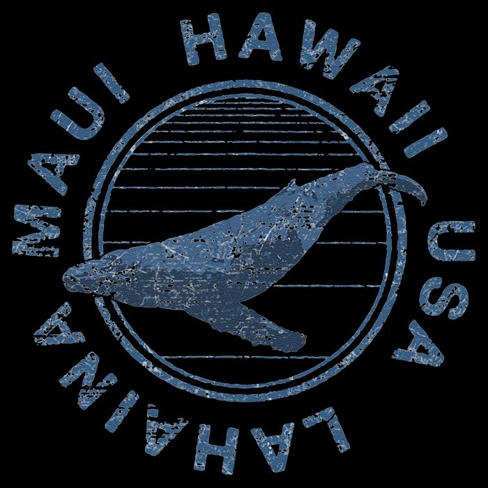 Maui Hawaii Lahaina Vintage Whale Retro Button