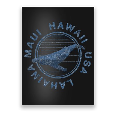 Maui Hawaii Lahaina Vintage Whale Retro Poster