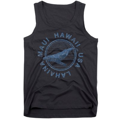 Maui Hawaii Lahaina Vintage Whale Retro Tank Top