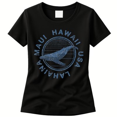 Maui Hawaii Lahaina Vintage Whale Retro Womens T-Shirt
