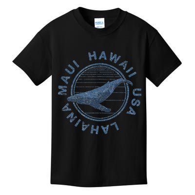 Maui Hawaii Lahaina Vintage Whale Retro Kids T-Shirt