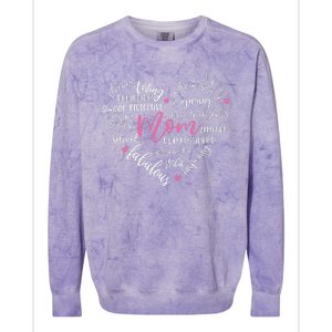 Mom Heart Love Typography Mother's Day Blessed Mama Life Colorblast Crewneck Sweatshirt