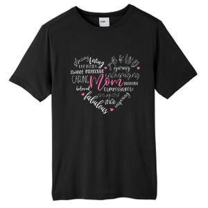 Mom Heart Love Typography Mother's Day Blessed Mama Life Tall Fusion ChromaSoft Performance T-Shirt