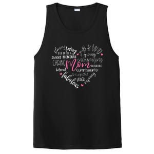 Mom Heart Love Typography Mother's Day Blessed Mama Life PosiCharge Competitor Tank