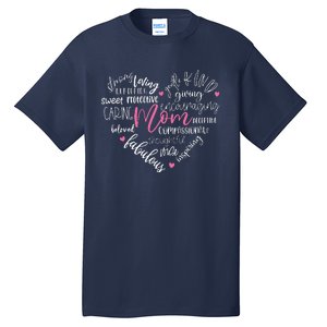 Mom Heart Love Typography Mother's Day Blessed Mama Life Tall T-Shirt