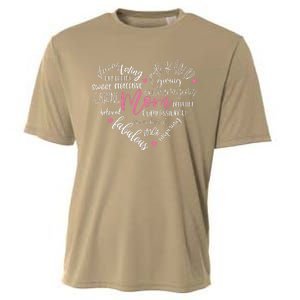 Mom Heart Love Typography Mother's Day Blessed Mama Life Cooling Performance Crew T-Shirt