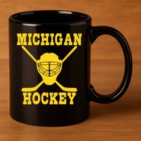 Michigan Hockey 11oz C Handle Ceramic Mug