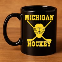 Michigan Hockey 11oz C Handle Ceramic Mug