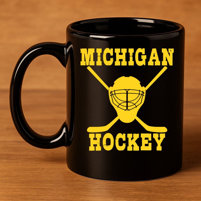 Michigan Hockey 11oz C Handle Ceramic Mug