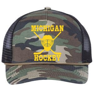 Michigan Hockey Retro Rope Trucker Hat Cap