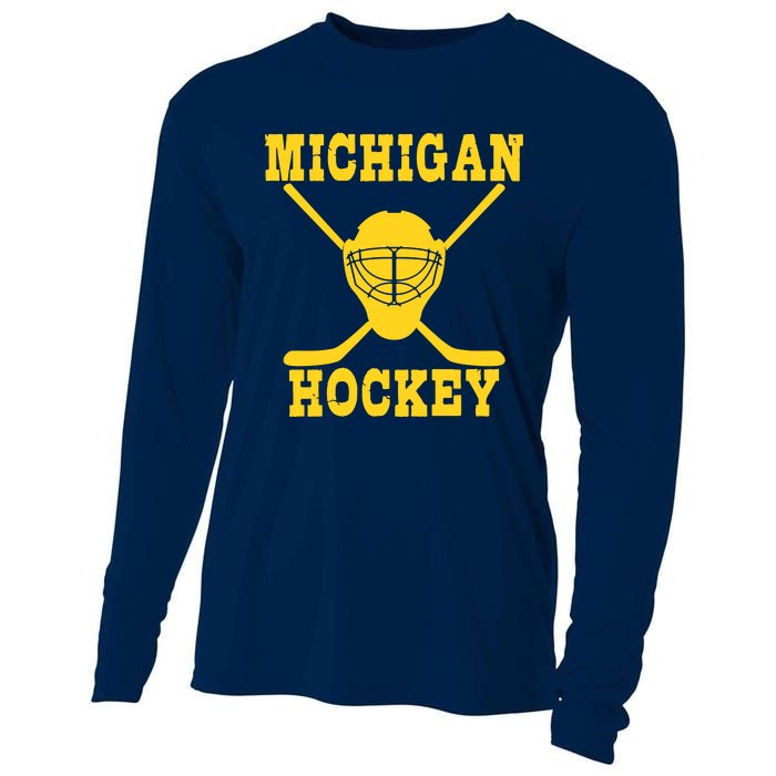 Michigan Hockey Cooling Performance Long Sleeve Crew