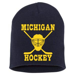 Michigan Hockey Short Acrylic Beanie