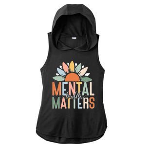 Mental Health Matters Flower Ladies PosiCharge Tri-Blend Wicking Draft Hoodie Tank