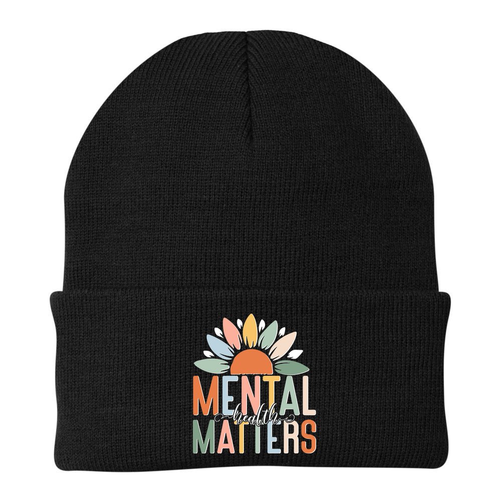 Mental Health Matters Flower Beanie