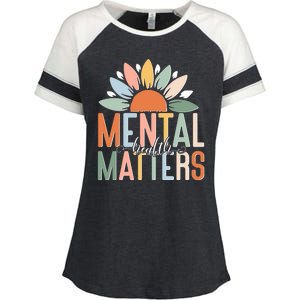 Mental Health Matters Flower Enza Ladies Jersey Colorblock Tee