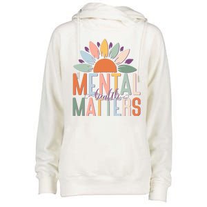 Mental Health Matters Flower Womens Funnel Neck Pullover Hood