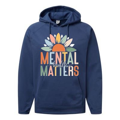 Mental Health Matters Flower Performance Fleece Hoodie