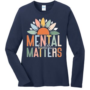 Mental Health Matters Flower Ladies Long Sleeve Shirt