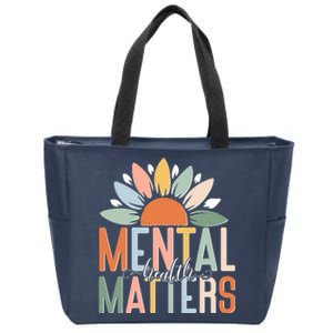 Mental Health Matters Flower Zip Tote Bag