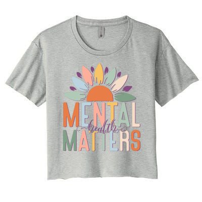 Mental Health Matters Flower Women's Crop Top Tee