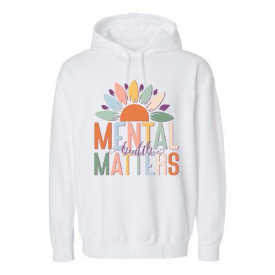 Mental Health Matters Flower Garment-Dyed Fleece Hoodie