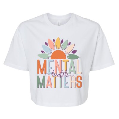 Mental Health Matters Flower Bella+Canvas Jersey Crop Tee