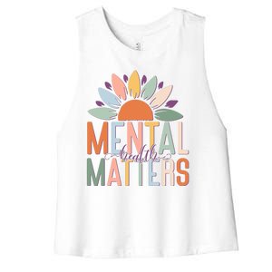 Mental Health Matters Flower Women's Racerback Cropped Tank