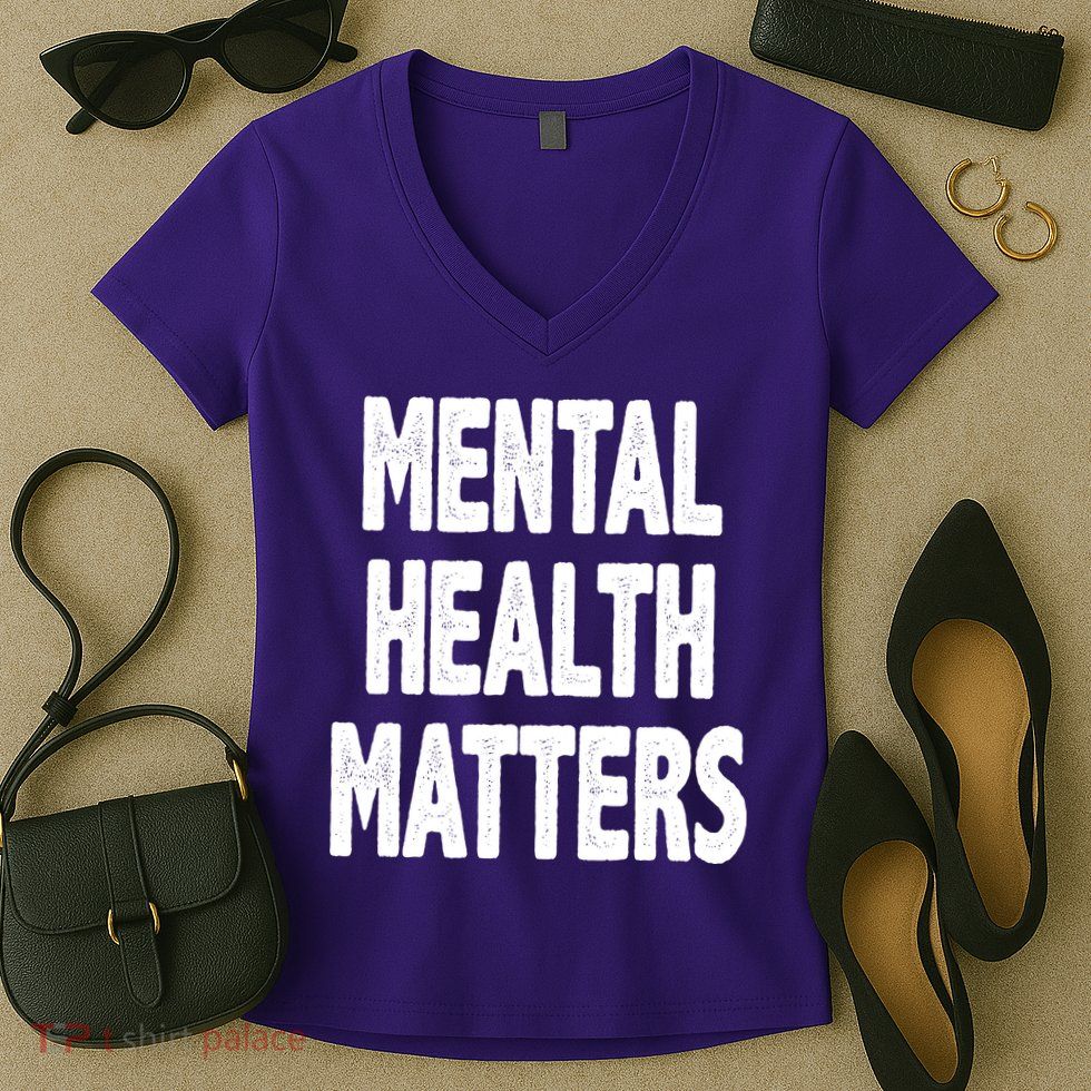 Mental Health Matters Awareness Women's V-Neck T-Shirt