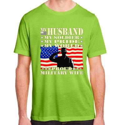 My Husband My Soldier Hero Proud Military Wife Army Spouse Adult ChromaSoft Performance T-Shirt