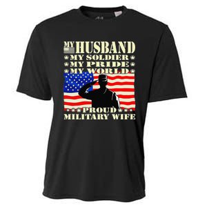 My Husband My Soldier Hero Proud Military Wife Army Spouse Cooling Performance Crew T-Shirt