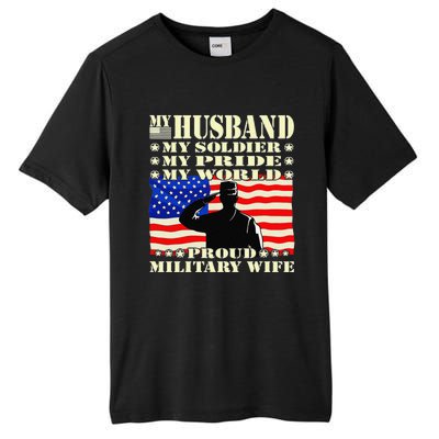 My Husband My Soldier Hero Proud Military Wife Army Spouse Tall Fusion ChromaSoft Performance T-Shirt