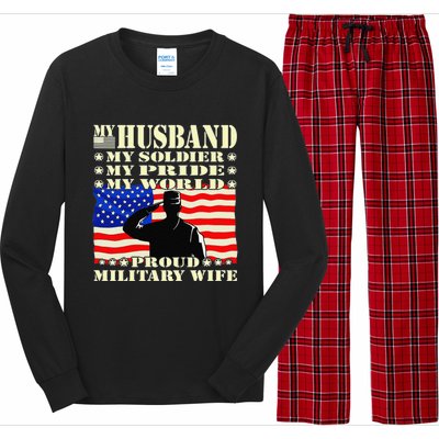 My Husband My Soldier Hero Proud Military Wife Army Spouse Long Sleeve Pajama Set