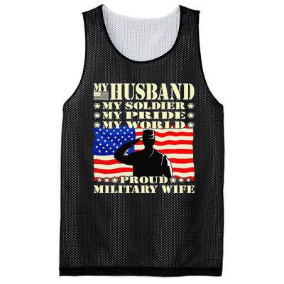 My Husband My Soldier Hero Proud Military Wife Army Spouse Mesh Reversible Basketball Jersey Tank