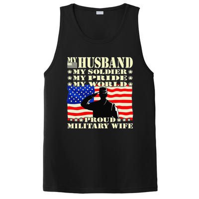 My Husband My Soldier Hero Proud Military Wife Army Spouse PosiCharge Competitor Tank