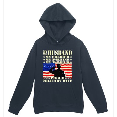 My Husband My Soldier Hero Proud Military Wife Army Spouse Urban Pullover Hoodie