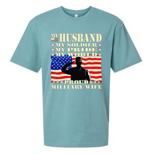 My Husband My Soldier Hero Proud Military Wife Army Spouse Sueded Cloud Jersey T-Shirt