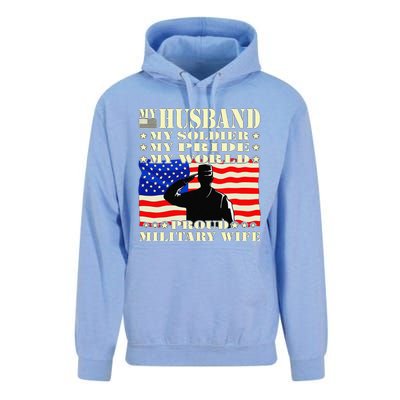 My Husband My Soldier Hero Proud Military Wife Army Spouse Unisex Surf Hoodie