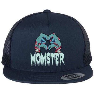 Momster Halloween Momster Family Matching Costume Funny Gift Flat Bill Trucker Hat