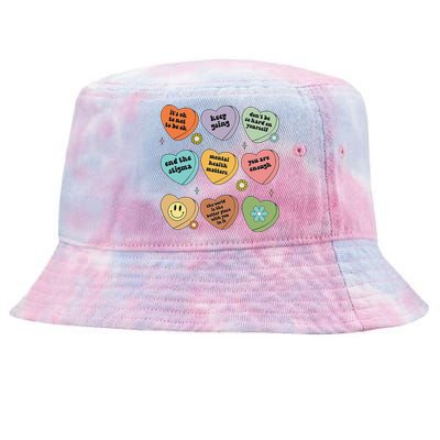 Mental Health Matters Floral Brain Health Awareness Tie-Dyed Bucket Hat