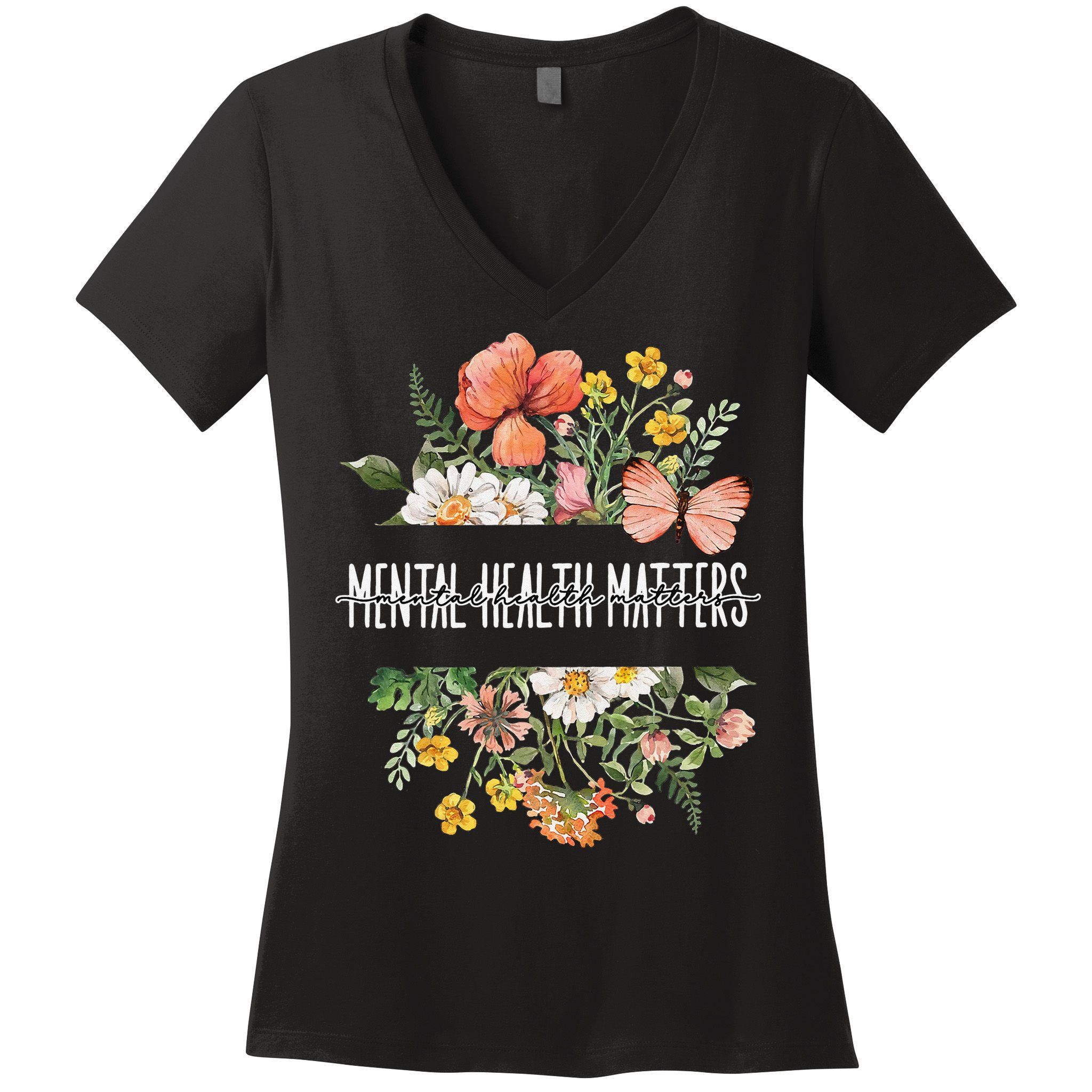 Mental Health Matters Be Kind Mental Awareness Kindness Gift Women's V-Neck T-Shirt