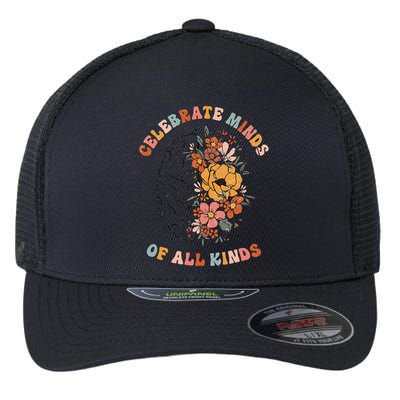 Mental Health Matters Floral Brain Health Awareness Flexfit Unipanel Trucker Cap